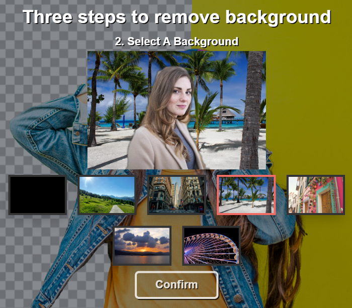 Background remover screen